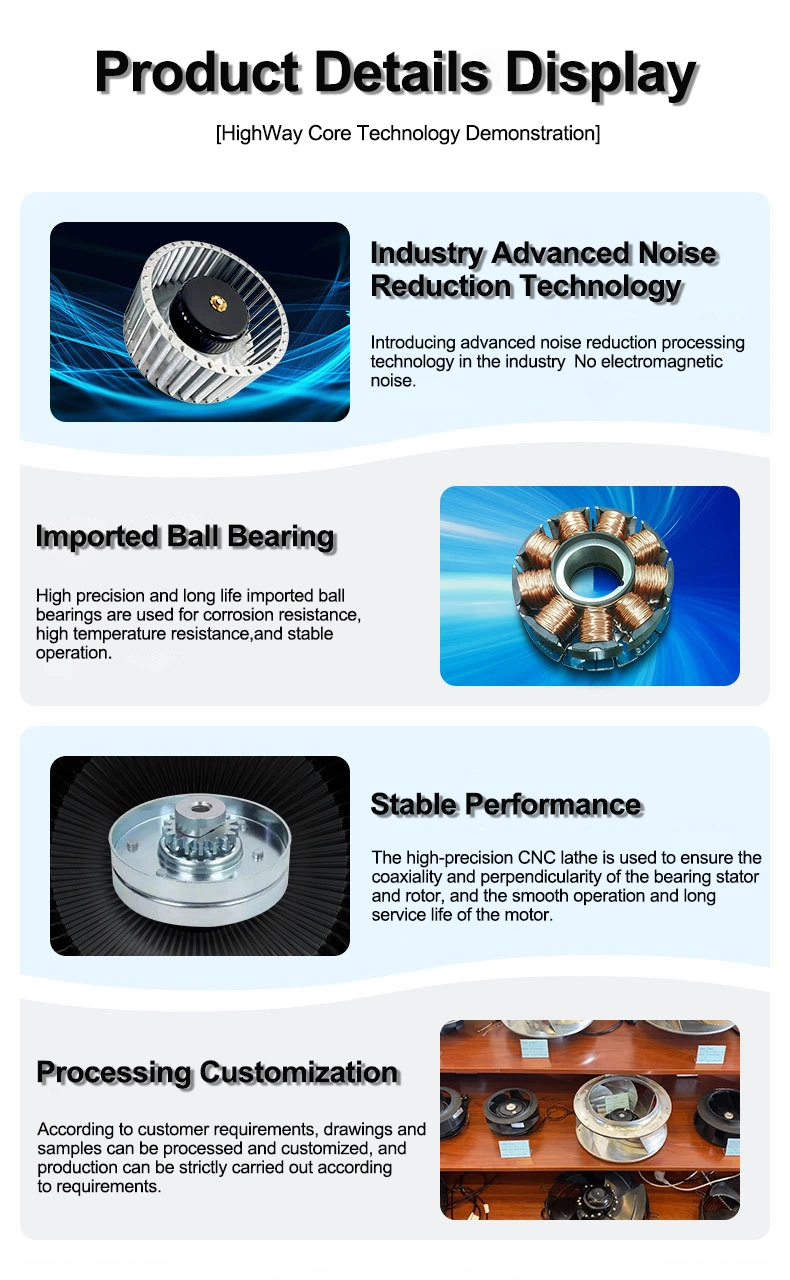 Highway Customization DC/Ec Forward Curved Brushless Centrifugal Exhaust Fan for Industrial